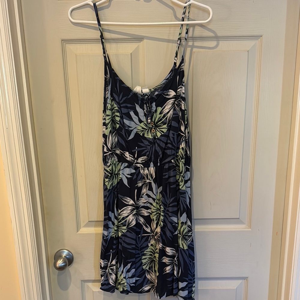Roxy Tropical Print Spaghetti Strap Dress